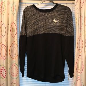 PINK black & grey pullover